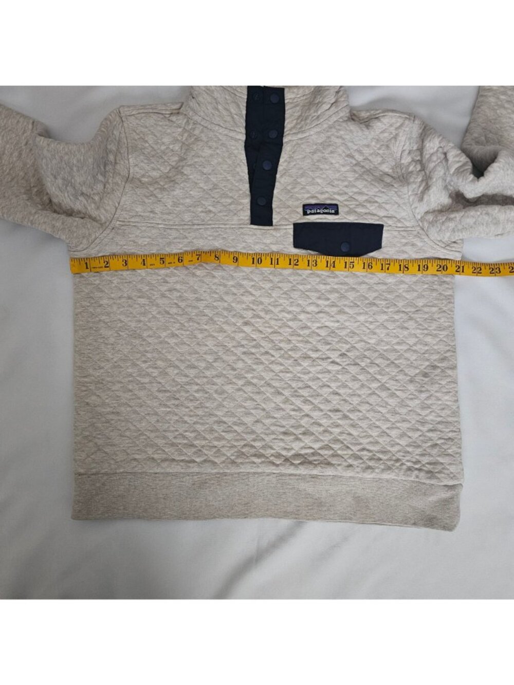Patagonia Organic Cotton Quilt Snap-T Pullover Sweatshirt Birch White Sz Medium - Picture 12 of 16